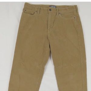 NWOT Lands End Corduroy Pants Square Rigger Flat Front Straight Leg Tan 34x30
